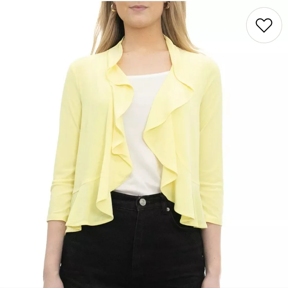 Lafayette 148 New York  open cardigan sweater. Yellow‎ Cotton Size Small